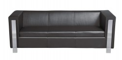 Besuchersofa in Leder schwarz.